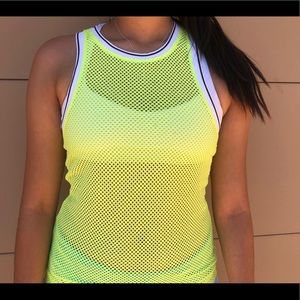 Neon Lorna Jane Mesh Tank Top